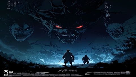 鬼父在线高清版本精彩片段预览截图，画面展示动漫角色经典场景，深色背景强烈视觉冲击